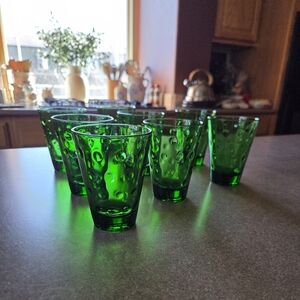 Gorgeous Dark Green 4oz Bubble Tumblers Vintage Hard To Find (8)